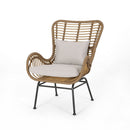 Modern Aesthetic Outdoor Rattan Accent Chair With Metal Legs by HouseOfZazla