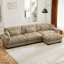 Modern Sectional Sofa With Ottoman, Round Bolster Armrests, Waist And Throw Pillows by HouseOfZazla