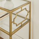 Grifton - Rectangular Glass Accent Table - Antique Gold by HouseOfZazla
