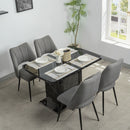 Modern Rectangle Dining Table With Stretchable Top, Storage Cabinet