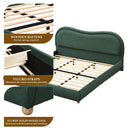 King Size Upholstered Platform Bed Frame with Rounded Corners by HouseOfZazla