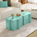 3-Piece Artistic Puzzle Table Set, Modular MGO Side Tables with Interlocking Design by HouseOfZazla
