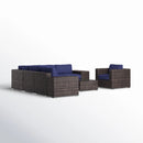 Wicker Seating Group Set With Table And Cushions by Unique Piece Furniture