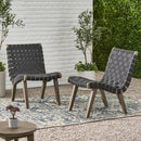 Lounge Chair With Stunning Rope Weave Design, Set of 2 - Black by HouseOfZazla