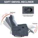 Blue Heat Massage Manual Recliner Chair