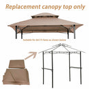 8x5Ft Grill Gazebo Replacement Canopy, Double Tiered BBQ Tent Roof Top Cover, Beige by HouseOfZazla