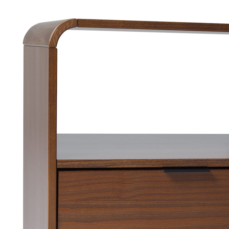 Elias Modern Curved-Frame Solid Wood Nightstand