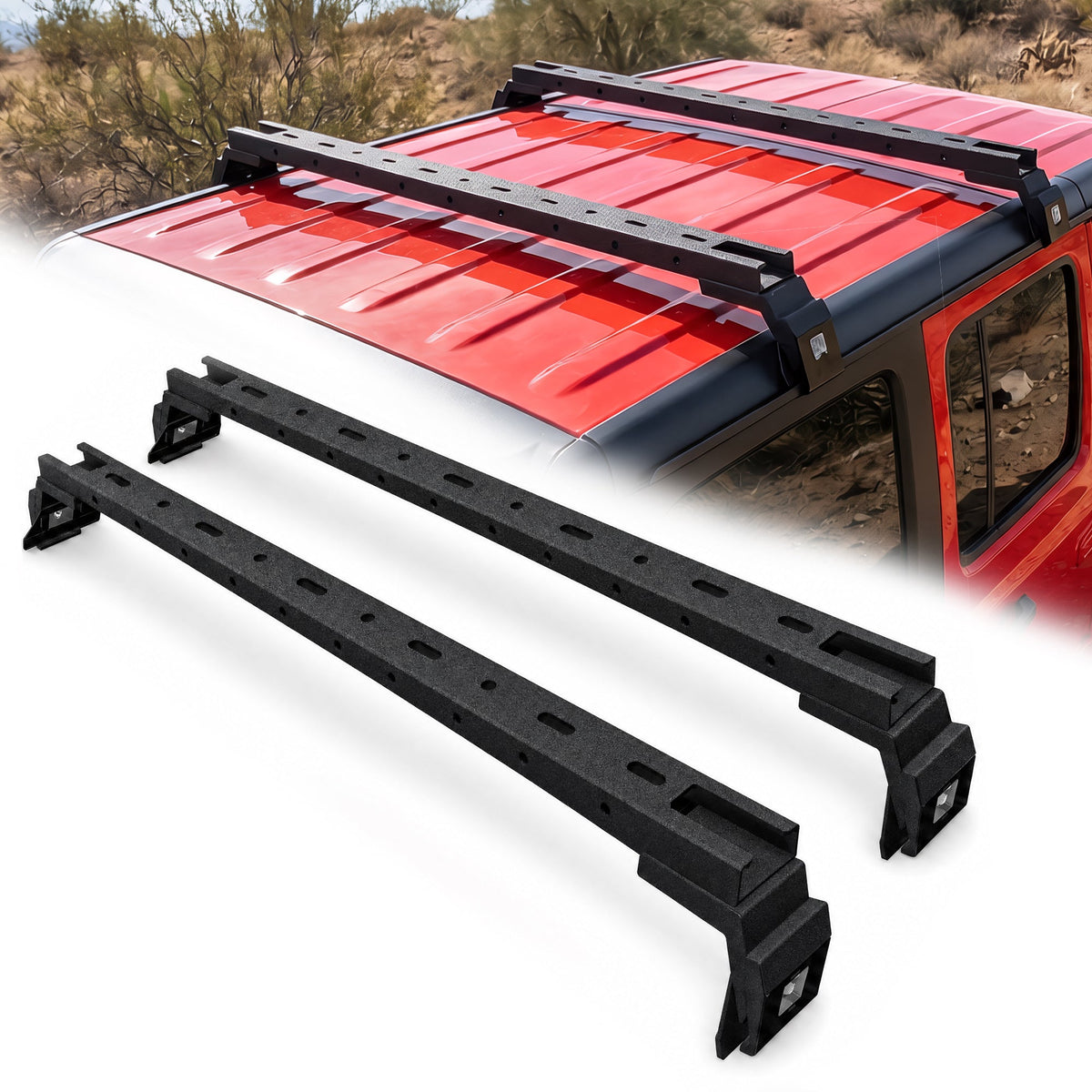 Roof Rack Cross Bars for Jeep Wrangler & Gladiator