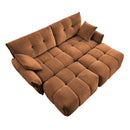 Sofa Set With Ottoman And Pillows, Textured, High Resilience Cushions