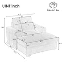Modern Style Armchair Chaise Lounge Sofa Couch With Movable Storage Ottoman, USB Ports, Cup Holders, Phone Holder, Side Pockets by HouseOfZazla