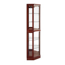 6 Shelf Corner Curio Display Cabinet with Lights, Mirrors and Adjustable Shelves, Cherry