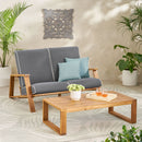 Paloma Contemporary Loveseat and Coffee Table Set with Weather Resistant Cushions by HouseOfZazla