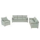 Modern Sofa Set With Double Layer Cushion And Side Storage Pockets