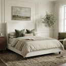 52.7" Tall Wingback Upholstered King Size Platform Bed Frame by HouseOfZazla