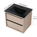 24" Bathroom Vanity, With Black Ceramic Sink And 2 Soft Close Drawers (BLO-G-BL9060BK)W1286S