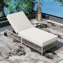 Outdoor Lounge Chair With 5 Position Backrest With Cushion And Wheels by HouseOfZazla