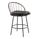Riley - Claire Farmhouse Fixed Height Counter Stool With Swivel With Round Footrest (Set of 2) by Unique Piece Furniture