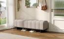Indoor Dining Bench in Oatmeal Chenille Fabric with Rubber Wood Legs by HouseOfZazla