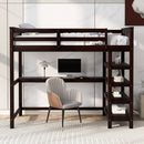 Loft Bed With Storage Shelves And Under Bed Desk by Unique Piece Furniture