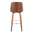 Gianna - Mid Century Modern Fixed Height Barstool With Swivel With Round Footrest (Set of 2)