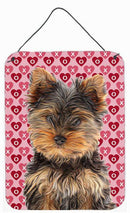 Hearts Love and Valentine's Day Yorkie Puppy / Yorkshire Terrier Wall or Door Hanging Prints KJ1195DS1216