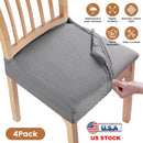 4Pack Waterproof Dining Chair Slipcovers Stretch Chair Seat Slipcovers Removable Washable Jacquard Seat Covers for Dining Room