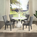 Koen - Round Dining Table, Engineering Marble Top - White & Black by Unique Piece Furniture