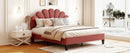 Upholstered Platform Bed With Flower Pattern Headboard by HouseOfZazla