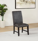 Averill Faux Leather Upholstered Dining Side Chair Dark Grey (Set of 2)