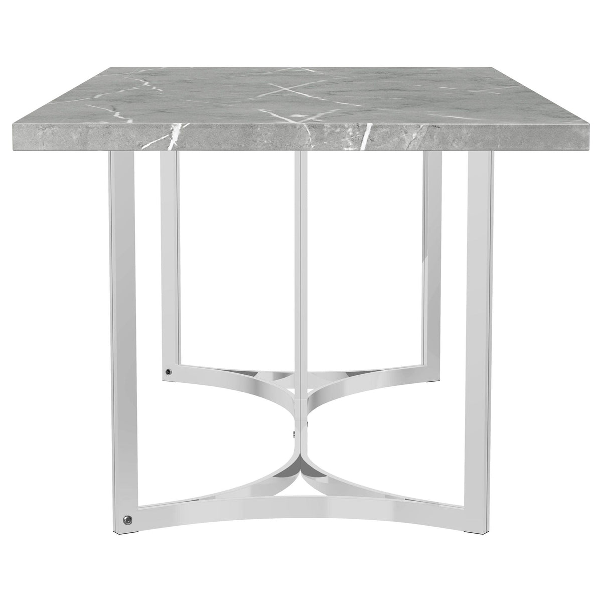 Sterling 72-inch Rectangular Dining Table Grey Faux Marble, photo 4 of 7