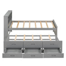 Platform Bed With Storage Headboard, USB, Trundle And 3 Drawers by HouseOfZazla