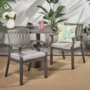 Outdoor Modern Aluminum Dining Chair with Cushion (Set of 2) by HouseOfZazla