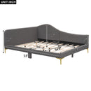 Upholstered Daybed With Headboard And Armrest, Support Legs by HouseOfZazla