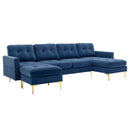 Modern L - Shape Convertible Sectional Sofa With Movable Ottoman by HouseOfZazla