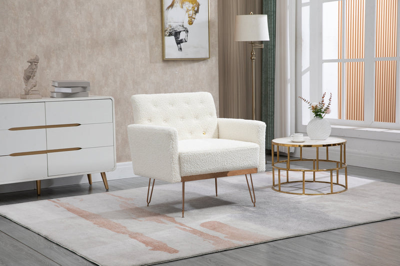Accent Chair, leisure single sofa with Rose Golden feet