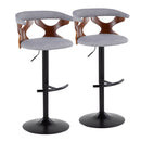Gardenia - Contemporary Adjustable Barstool, Swivel With Rounded T Footrest (Set of 2) by HouseOfZazla
