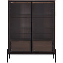 Modern Minimalist Style LED Curio Cabinet With Tempered Glass Door, Metal Legs by Unique Piece Furniture