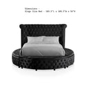 Glam Button Tufted Wingback Round Bed With Storage And USB Ports by Unique Piece Furniture