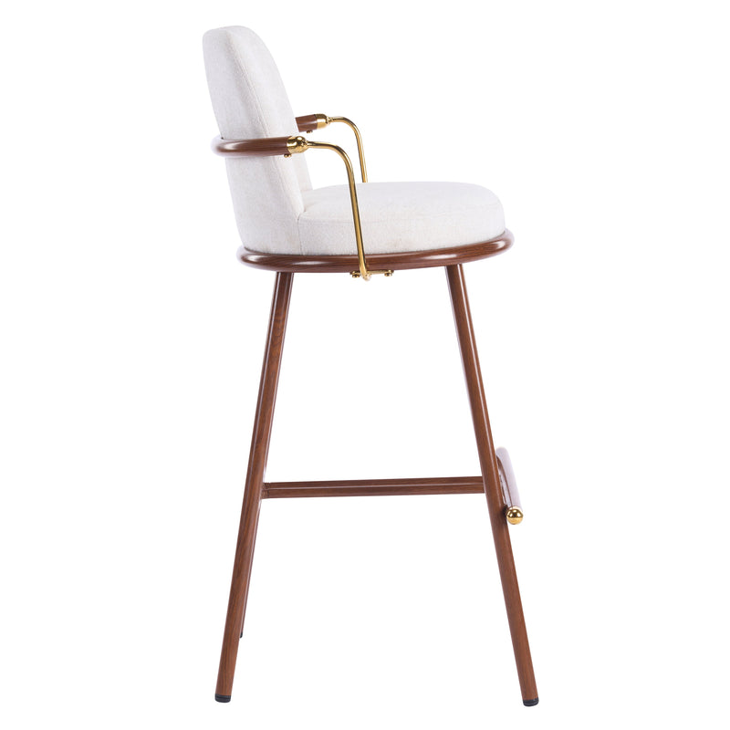 Chaya Indoor Upholstered Bar Stool with Metal Frame, photo 6 of 9