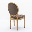 French Style Solid Wood Frame Antique Painting, Hand-Pulled Buckle Decoration Artificial Dining Chair With Nailhead Trim, Wood Legs by HouseOfZazla
