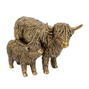 Lifelike Polyresin Highland Cow and Calf Statue