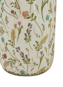 D5.3x10.6' Ceramic Cylinder Vase with Multi-Colored Floral Motifs by HouseOfZazla