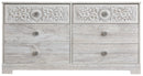 Paxberry - Six Drawer Dresser - Vinyl-Wrapped - Whitewash