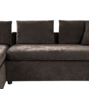 Modern L Shaped Sectional Sofa With Upholstery And Wooden Storage by HouseOfZazla