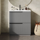 Fluted Bathroom Vanity With Ceramic Sink, Freestanding Cabinet by HouseOfZazla