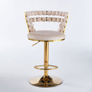 Modern Bar Chair With Iron Tube Legs, Soft Cushions And Comfortable Backrest (Set of 2)