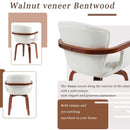 Mid Century Modern Bentwood Swivel Dining Chairs (Set of 2) - White / Walnut by HouseOfZazla