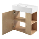 Modern Floating Bathroom Vanity With Ceramic Basin Perfect For Small Bathrooms by HouseOfZazla