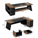 L-Shaped Executive Desk With File Cabinet & Drawers by HouseOfZazla