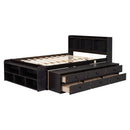 Bed With Bookcase Headboard, Under Bed Storage Drawers And Bed End Storage Case by HouseOfZazla